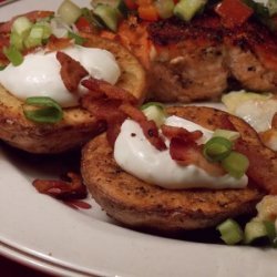 Roasted Baby Potatoes With Creme Fraiche, Bacon, and Chives recipe