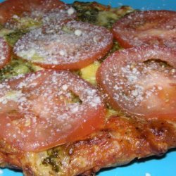 Easy Cheese and Pesto Pizza With Fresh Tomatoes recipe