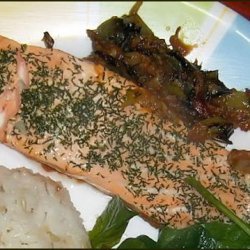 Braised Salmon With Leeks & Dill recipe