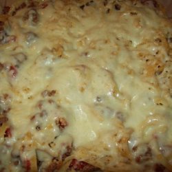 Spaghetti Bake With Meat Sauce & 3 Cheeses recipe