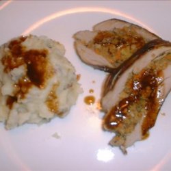 Pork Tenderloin with Mushroom Stuffing & Pan-seared Onion & Appl recipe