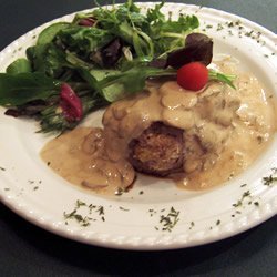 Crab-Stuffed Filet Mignon with Whiskey Peppercorn Sauce recipe