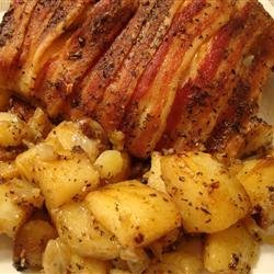 Bacon-Roasted Chicken with Potatoes recipe