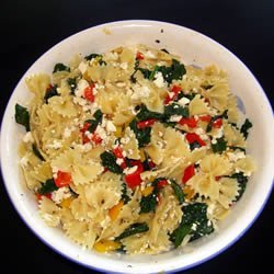 Sweet Pepper Pasta Toss with Kale recipe