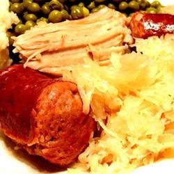 Pork Roast with Sauerkraut and Kielbasa recipe