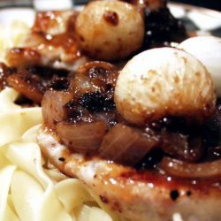 Pork Chops With Pearl Onions in Prune Sauce (Flambe') recipe