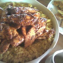 Grilled Moroccan Chicken With Curried Couscous recipe