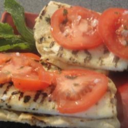 Greek Grilled Cheese and Tomato Stacks recipe