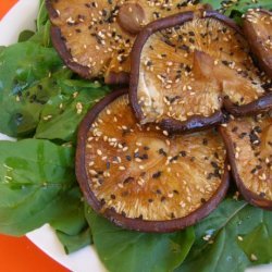 Grilled Shiitake Mushrooms on Arugula recipe