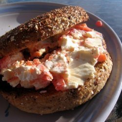 Creamy Vegetable Spread on Whole-Wheat Bagels recipe