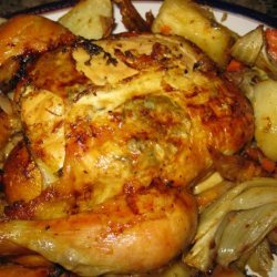 Roast Chicken Stuffed With Fennel and Garlic recipe