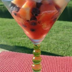 Cantaloupe and Blueberries With Fresh Strawberry Sauce recipe