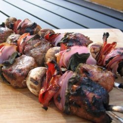 Grilled Pork and Mushroom Skewers recipe