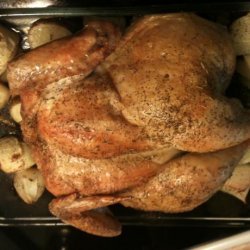 Rosemary Roast Chicken With Smothered Potatoes recipe