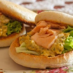 English Muffin Topped With Tarragon Egg and Smoked Salmon recipe