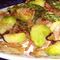 Caramelized Onion-(Sometimes Bacon)-And Pecan Brussels Sprouts recipe