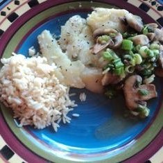 Pan Seared Fish With Mushrooms and Scallions recipe