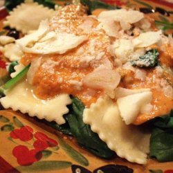 Spinach- Ravioli Salad With Olive Oil Tomato Vinaigrette recipe