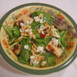 Spinach, Portabella, Bacon & Blue Cheese in Walnut Dressing recipe