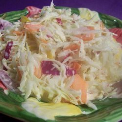 Creamy Coleslaw With Bell Peppers & Red Onion recipe