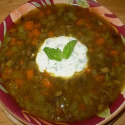 Lentil Soup With Minted Yogurt recipe