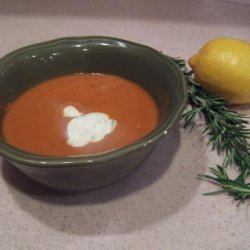 Hearty Tomato Soup With Lemon and Rosemary recipe