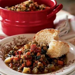 Lentil Stew with Ham and Greens recipe