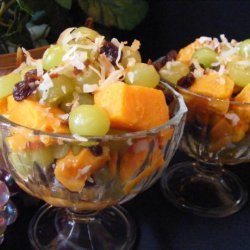 Sweet Potato Salad With Toasted Coconut and Grapes recipe