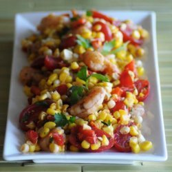 Fresh Corn Salad With Spicy Shrimp and Tomatoes recipe