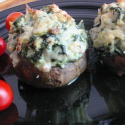 Crab Rockefeller Stuffed Mushrooms recipe