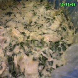 Justine's Artichoke Chicken Spinach Dip recipe