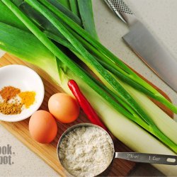 Leek and Meat Fritters recipe