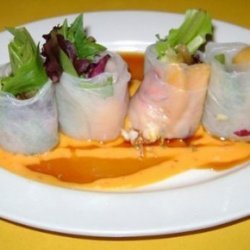 Lobster and Avocado Summer Roll with Mango Coulis recipe