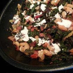 Swiss Chard with Pinto Beans and Goat Cheese recipe