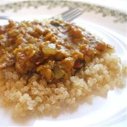 Coconut-Curry Lentil Stew Served over Quinoa recipe
