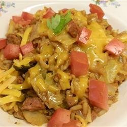 Cajun Cabbage with Rice recipe