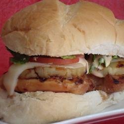 Grilled Hawaiian Chicken and Pineapple Sandwiches recipe