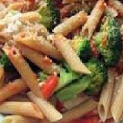 Penne with Red Pepper Sauce and Broccoli recipe