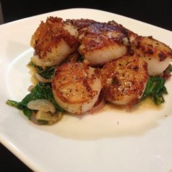 Hidden Valley Ranch Crusted Scallops With Spinach #RSC recipe