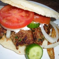 Mediterranean Lamb Burger With Greek Garnishes recipe