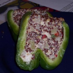 Quinoa and 3 Cheese Stuffed Bell or Poblano Peppers recipe