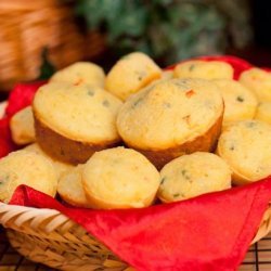 Smoked Cheddar Cornbread With Scallions and Red Pepper recipe