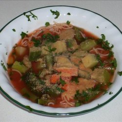 San Francisco Vegetable Soup over Angel Hair Pasta recipe