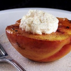 Vanilla Spice-Rubbed Grilled Peaches With Fresh Goat Cheese recipe