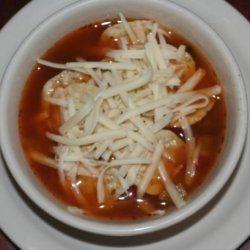Chicken Salsa Soup With Tostitos and Mozzarella Cheese! recipe