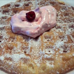 Raspberry Sour Cream Waffles recipe