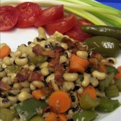 Savory Black-Eyed Peas With Bacon recipe