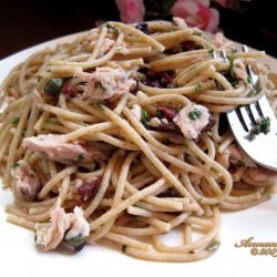Tuna Pasta Salad With Warm Black Olive Vinaigrette recipe