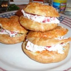 Cheese Puffs with Salsa Cream Filling recipe