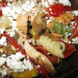 Roasted Vegetable Pasta Salad With Grilled Chicken recipe